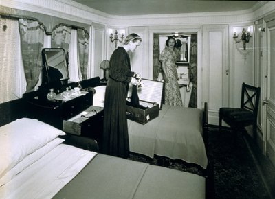 A first class cabin aboard the RMS Scythia by English Photographer